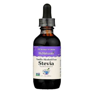 NuNaturals Liquid Stevia, Sugar-Free Sweetener, Plant-Based Sugar Substitute, Zero Calorie, Vanilla Flavor, Alcohol-Free, 2 oz