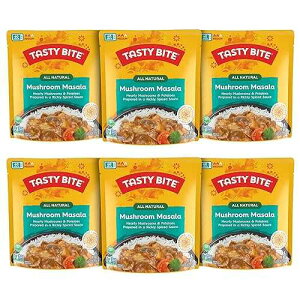 Tasty Bite Mushroom Masala, 10 Ounce, Pack of 6, Ready to Eat, Microwavable Entree, Vegan with Mushrooms & Potatoes