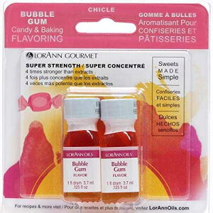 LorAnn Oils LorAnn Bubble Gum SS Flavor, 1 dram bottle (.125 fl oz - 3.7ml - 1 teaspoon) Twin pack blistered