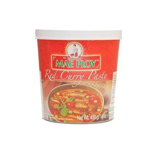 Mae Ploy Red Curry Paste, Authentic Thai Curry Paste With Red Chili, Shrimp Paste, Lemongrass and Aromatic Herbs for Cooking Butter Chicken, Rendang, Curries, Stews and Other Dishes, 2.2lbs Tub