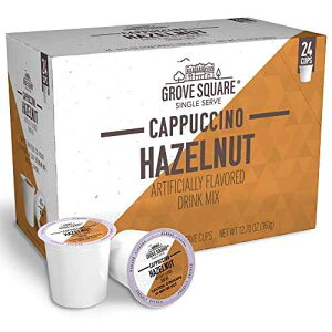 �O���[�u �X�N�G�A �J�v�`�[�m�A�w�[�[���i�b�c�A�V���O���T�[�u �J�b�v 24 �� Grove Square Coffee Grove Square Cappuccino, Hazelnut, 24 Single Serve Cups