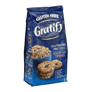 Gratify �O���e���t���[ �v���b�c�F�� �V���Y �S�}�V�[�h �r�[�K�� GF �v���b�c�F�� �N���X�v�A10.5�I���X �o�b�O (6�p�b�N) Gratify Gluten Free Pretzel Thins Sesame Seed Vegan GF Pretzel Crisps, 10.5oz Bag (Pack of 