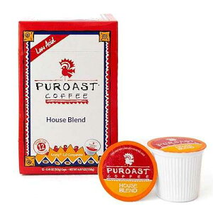 Puroast Coffee Puroast Low Acid Coffee| House Blend Single Serve Pods | Medium Roast | High Antioxidants & High pH |No Bitter Aftertaste | Reduced Heartburn & GERD Friendly | 12 Count - Compatible with Keurig
