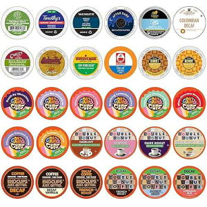 Crazy Cups Decaf Coffee Pods Variety Pack Sampler, Assorted Unflavored & Flavored Coffee Pods Compatible with Keurig K Cups Brewers, Decaffeinated Coffee Capsules, 30 Count - No Duplicates (Pack of 1)