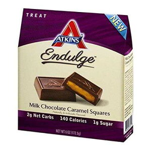 Atkins Milk Choco Caramel Squares. Delicious Low-Sugar Treats with Choco and Caramel. (15 Pieces)