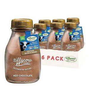 Silly Cow Farms Sillycow Farms Hot Chocolate Sea Salt & Caramel Mix | Rich Hot Cocoa Delight | Gluten-Free, Non-GMO, Dairy-Free | Indulgence with Pure Sweet Caramel Flavor | 16.9 Oz Reusable Glass Bottle - Pack