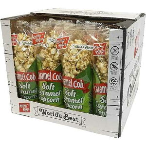 Kathy Kaye Caramel Cob Soft Caramel Popcorn 16 Individually Wrapped 2.5 oz Bars Gluten-Free, Peanut & Tree Nut-Free Microwaveable for Warm, Gooey Taste Made in the USA Classic Sweet Snack