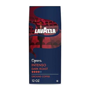 Lavazza Opera Intenso Ground Coffee 12oz Bag, Dark Roast, Bold and Balanced Taste, Intensity 4/5, Arabica and Robusta, Ideal for Drip Brewers, (Pack of 1) - Package May Vary