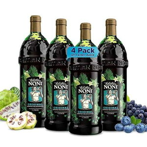 Tahitian Noni Juice by Morinda ? Original Pure Noni Fruit Blend with Blueberry, Grape Extracts ? Healthy Superfood Vitality Daily Wellness Drink ? 4 Pack of 1L Bottle