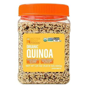 BetterBody Foods Organic Quinoa, Vegan, Gluten Free, Low Glycemic Rice Replacement, 24 ounce