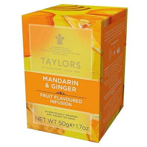 Taylors of Harrogate Mandarin & Ginger, Herbal Tea, Individually Wrapped Bags, 20 Count (Pack of 6), Zingy, Fragrant & Spiced, Caffeine-Free, Enjoy Hot or Iced, 120 Teabags Total