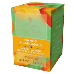 Taylors of Harrogate Mango & Cardamom, Green Tea, Individually Wrapped Bags, 20 Count (Pack of 1), Delicate, Refreshing and Sweet, Caffeinated, Enjoy Hot or Iced, 20 Teabags