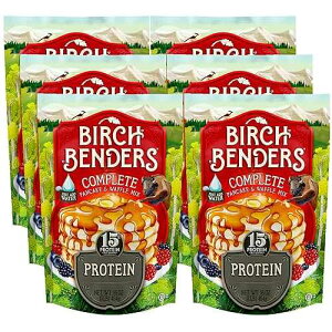 Performance Protein Pancake and Waffle Mix with Whey Protein by Birch Benders, 15 Grams Protein Per Serving, 1 Pound (Pack of 6)