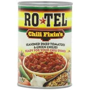 Ro-tel Chili Fixin �̖��t���_�C�X�g�}�g�ƃO���[���`���A�`�������̏������� 10 �I���X�� (2 �p�b�N) Ro-tel Chili Fixin's Seasoned Diced Tomatoes & Green Chilies, Ready for your Chilie Dishes 10oz cans ( Pack of 2 )