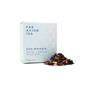 Par Avion Tea �s���N�}�[���C�h 2 �I���X - �x���[�ƃn�C�r�X�J�X�̃��[�X�e�B�[ - �z�b�g�s���N�ɋ}���z�̃e�B�[ Par Avion Tea Pink Mermaid 2 Ounce - Berries and Hibiscus Loose Tea - Tea Steeps to Hot Pink