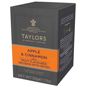 Taylors of Harrogate Apple & Cinnamon, Herbal Tea Individually Wrapped Teabags, 20 Count (Pack of 6), Spiced, Fruity & Sweet, Caffeine-Free, Enjoy Hot or Iced, 120 Teabags Total