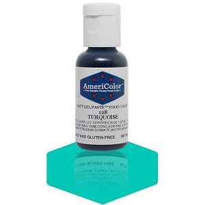 Americolor �\�t�g�W�F���y�[�X�g�H�p�F�f�A�^�[�R�C�Y Americolor Soft Gel Paste Food Color, Turquoise
