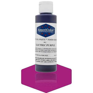 Americolor �\�t�g�W�F���y�[�X�g�d�C�H�i���F�� 4.5 �I���X - �G���N�g���b�N�p�[�v�� Americolor Soft Gel Paste Electric Food Coloring 4.5 oz. - Electric Purple