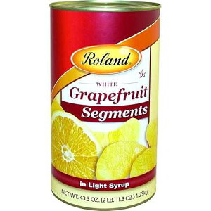 Roland Foods White Grapefruit Segments in Light Syrup, Specialty Imported Food, 43.3 Ounce Can, Pack of 4