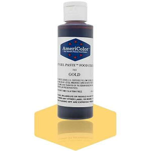 Americolor �\�t�g�W�F���y�[�X�g�H�p�F�f�A4.5 �I���X�A�S�[���h Americolor Soft Gel Paste Food Color, 4.5-Ounce, Gold
