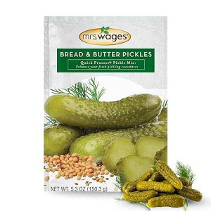 Mrs. Wages Bread and Butter Pickles Quick Process Mix, Quick and Easy, Simple-To-Use Pickle Mix, Sweet & Tangy Flavors, 5.3 oz Packet (Value Pack of 6)