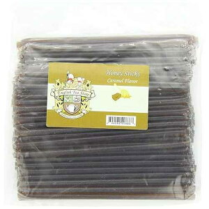 English Tea Store All-Natural Honeystix With Gluten-Free Grade A Honey / Mini Honey Sticks For Tea, Cake Pops Or Snacks / Portable Sweet Treat / Caramel Flavored Honey Sticks - 100 Ct