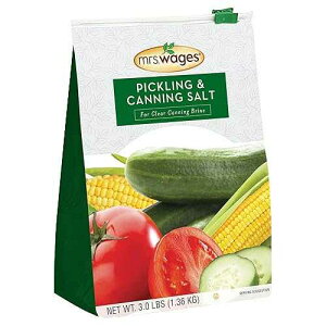 Mrs. Wages Pickling and Canning Salt, Easy-To-Use, Clear Canning Brine, No Artificial Flavor or Color, 3 lb Resealable Pouch (Value Pack of 6)