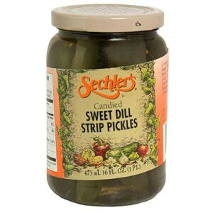Sechler's, �s�N���X�����Ђ��X�C�[�g�f�B���X�g���b�v�A16�I���X (6�p�b�N) Sechlers Sechler's, Pickle Candied Sweet Dill Strip, 16-Ounce (6 Pack)