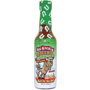 ASS KICKIN' Chili Lime Hot Sauce - 5 oz - Premium Gourmet Hot Sauce for Chicken Wings and Breakfast Burritos Perfect Stocking Stuffers or Christmas Gifts for the HotSauce Fan - Try if you Dare!