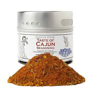 Taste of Cajun | Gourmet Seasoning | Non GMO, All Natural | Artisanal Spice Blend | Handmade in USA in Small Batches | Ultra Premium Spices & Herb Mix | GLP-1 Friendly | Magnetic Tin | Gustus Vitae | #5