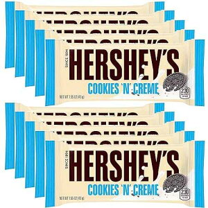 Hershey's �N�b�L�[�A���h�N���[���o�[�A1.55 �I���X�o�[ (10 �p�b�N) Hershey's Cookies 'n' Creme Bar, 1.55-Ounce Bar (Pack of 10)
