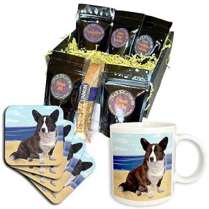3dRose �J�[�f�B�K�� �E�F���V�� �R�[�M�[ �R�[�q�[ �M�t�g �o�X�P�b�g �}���` 3dRose Cardigan Welsh Corgi Coffee Gift Basket, Multi