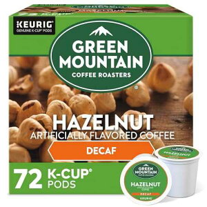 Green Mountain Coffee Roasters Hazelnut Decaf Keurig Single-Serve K-Cup pods, Light Roast Coffee, 72 Count