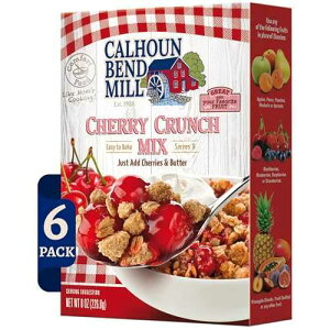 Calhoun Bend Mill Cherry Crunch Mix | Sweet and Crunchy Topping | Perfect for Deep Dish Desserts with Cherries or Your Favorite Fruit | Ideal for Gourmet Baking and Dessert Delights - 8 Oz (Pack of 6)