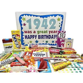RETRO CANDY YUM ~ 1942 84th Birthday Gift Box of Nostalgic Candy from Childhood for 84 Year Old Man or Woman Born Back in 1942