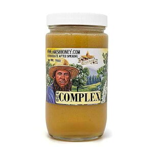 Goshen Amish Raw Honey Bee Complex - With 4 Types of Honey plus 4 Bee Hive Products - Unfiltered, Unprocessed, Pure & Natural Bee Essence - Wellness & Energy - Dairy & Gluten Free - 454g /16 Oz Goshen Honey Gos