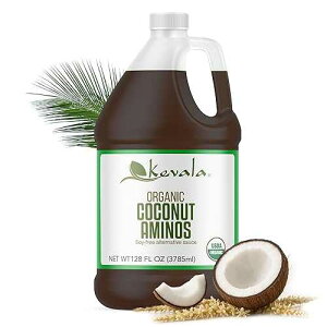 Kevala Organic Coconut Aminos Soy-Free Seasoning from Coconut Nectar & Blossom Sap Gluten-Free, Kosher, Vegan, USDA Organic, Non-GMO Soy Sauce Alternative (128 Fl Oz (Pack of 1))
