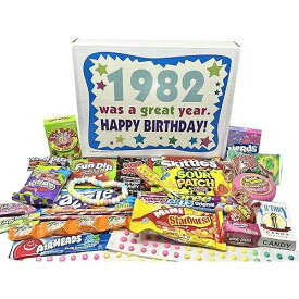 RETRO CANDY YUM ~ 1982 44th Birthday Gift Box of Nostalgic Candy from Childhood for 44 Year Old Man or Woman Born 1982
