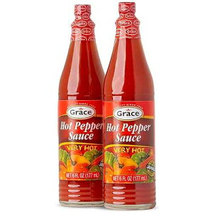Grace Hot Pepper Sauce 6oz - 2 Pack Hot Sauce Bottles - Jamaican Scotch Bonnet Pepper Sauce - Caribbean Hot Sauce made with Scotch Bonnet Peppers & West Indian Hot Peppers