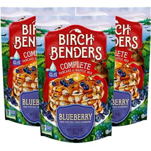 Blueberry Pancake & Waffle Mix By Birch Benders, Made With Real Blueberries, Just Add Water, Non-Gmo, Just Add Water, 14 Oz (Pack of 3)