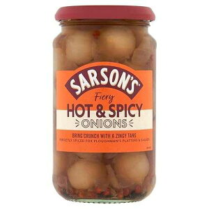 Haywards Sarsons Hot And Spicy Silverskin Onions 460g (Pack of 3)