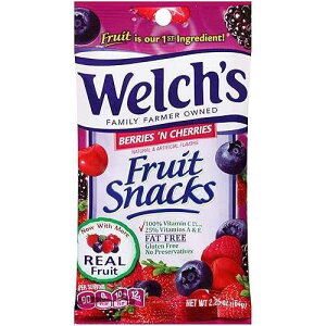 Welch's Fruit Snacks, Berries 'N Cherries, 2.25-Ounce Pouches (Pack of 48)