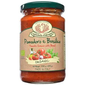 Rustichella d'Abruzzo Tomato & Basil Sauce Authentic Italian Tomato Sauce with Fresh Basil & Olive Oil Vegan Perfect for Pasta, Pizza, Spaghetti & Marinara (9.53 oz / 270 g)