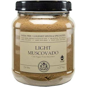 India Tree Light Muscovado Sugar, 2.8 lb Canister Vegan, Non-GMO and Fair Trade Unrefined Brown Sugar with Molasses Flavor, Imported from Mauritius