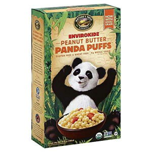 Panda Puffs Organic Peanut Butter Cereal, Gluten Free, Non-GMO, EnviroKidz by Nature's Path, 10.6 Ounce (Pack of 6)