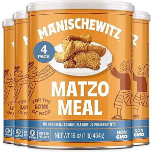 Manischewitz Daily Matzo Meal 16oz Canister | Perfect for Coating | Certified Kosher | NOT FOR PASSOVER