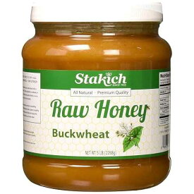 Stakich Buckwheat Raw Honey - Pure, Unprocessed, Unheated, Kosher - 80 oz