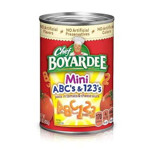 Chef Boyardee Mini ABC's and 123's Pasta, Canned Food, 15 Ounce (Pack of 12)