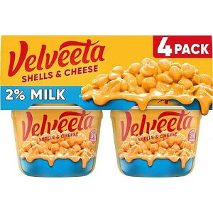 Velveeta Shells & Cheese Microwaveable Shell Pasta with 2% Milk Cheese, 4 ct Pack, 2.19 oz Cups