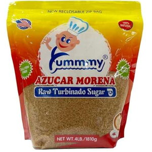 Yummmy Raw Turbinado Brown Sugar - Azucar Morena, 4 Lb, (64 0z) Kosher Certified